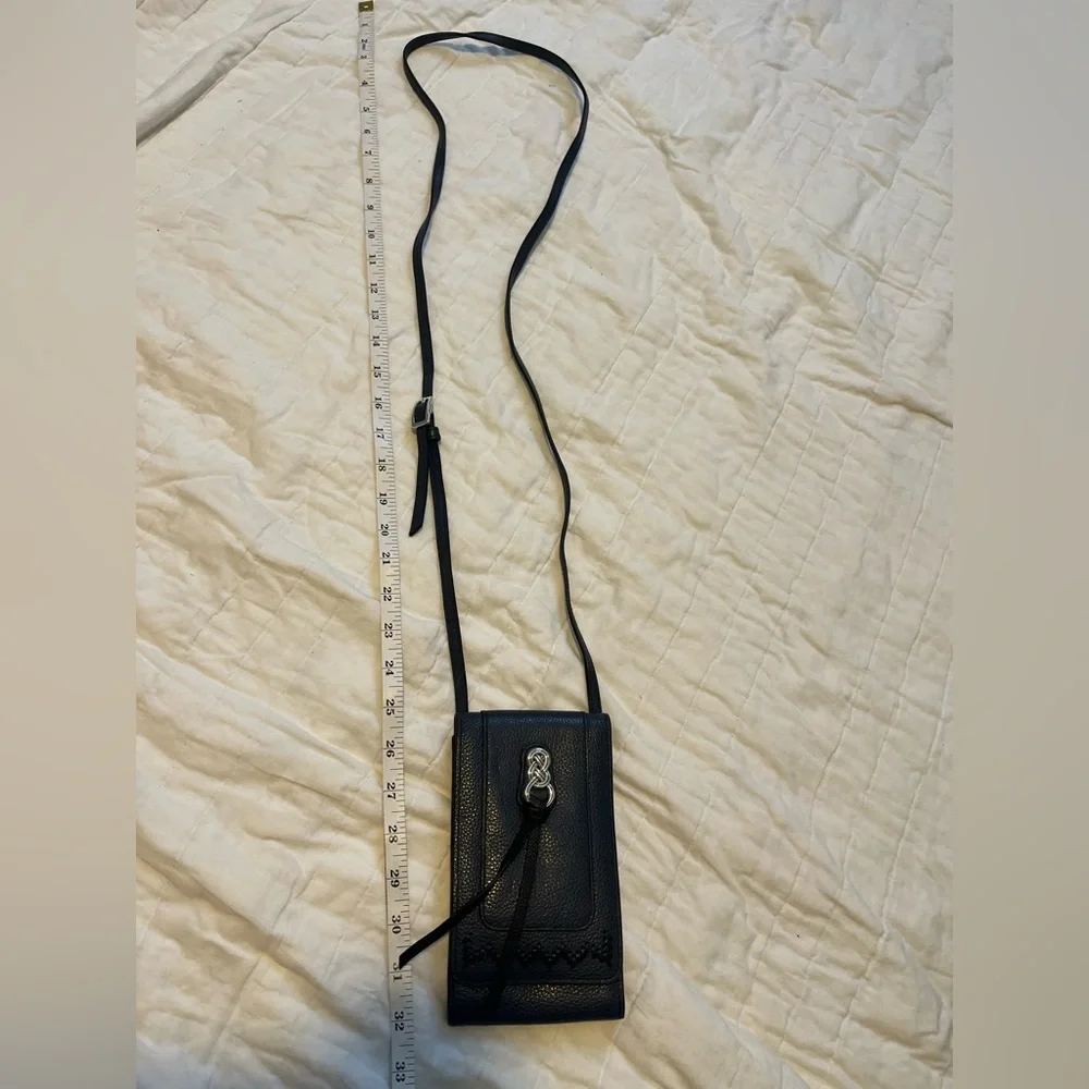 Brighton Navy Leather Crossbody Bag - Picture 2 of 5